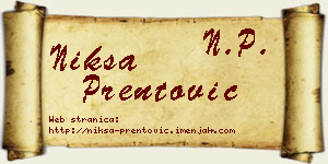 Nikša Prentović vizit kartica